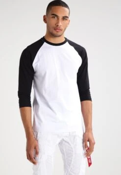URBAN CLASSICS Contrast 3/4 Sleeve Raglan Tee - Longsleeve - White/Black