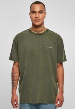URBAN CLASSICS Small Embroidery- T-Shirt Basic - Bottlegreen