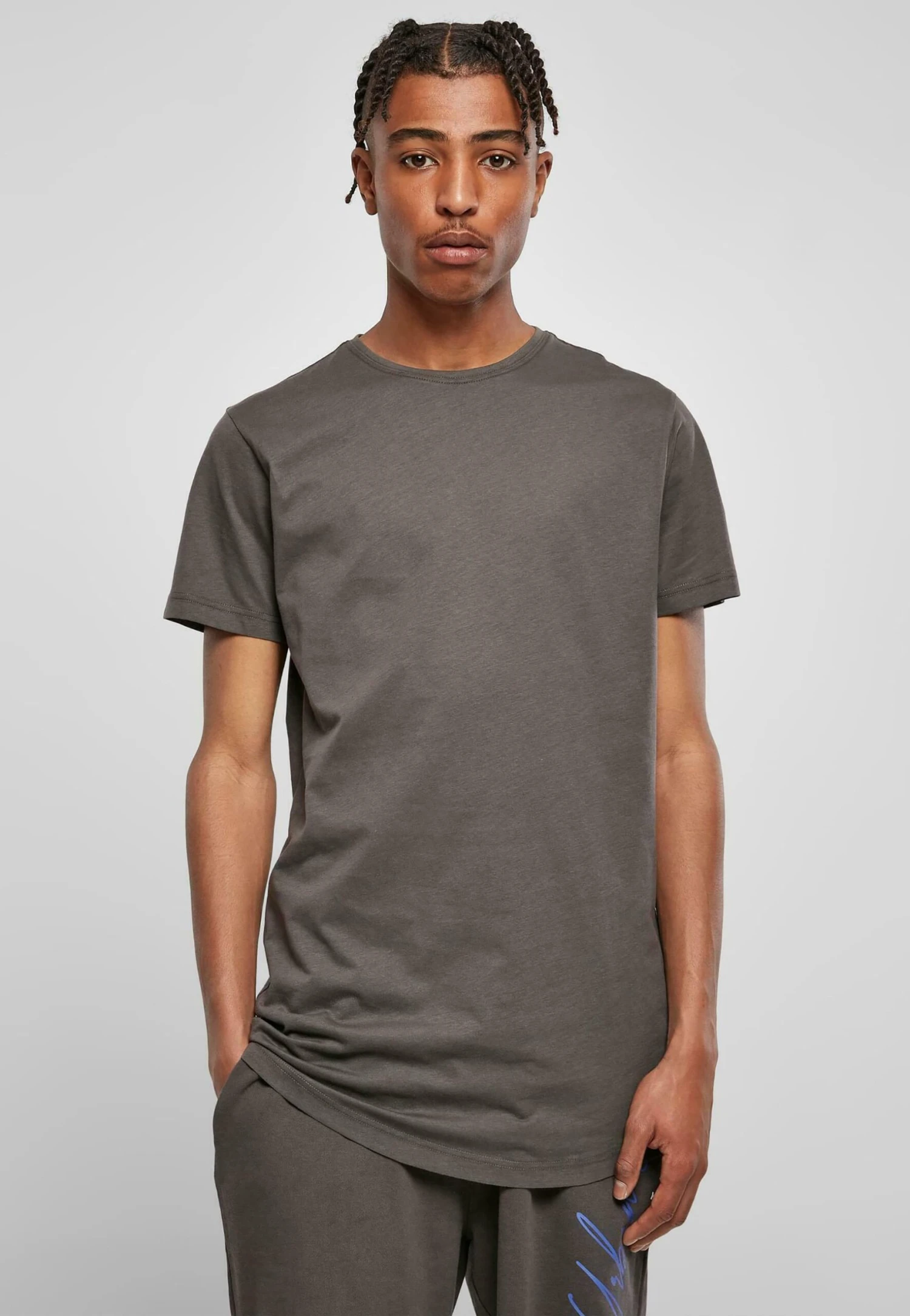 URBAN CLASSICS Shaped Long - T-Shirt Basic - Darkshadow 3 URBAN CLASSICS Shaped Long - T-Shirt Basic - Darkshadow