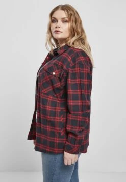 URBAN CLASSICS Oversized- Overhemdblouse - Midnightnavy/Red -Urban Classics c18d70862a634054a6ee69f200e96d17