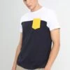 URBAN CLASSICS 3-Tone Pocket Tee - T-Shirt Print - Navy/White/Chromeyellow -Urban Classics c69ed94b070d4f5ca874ec2bb584b6a1