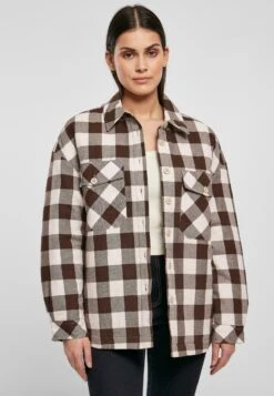 URBAN CLASSICS Langarm - Overhemdblouse - Pink Brown