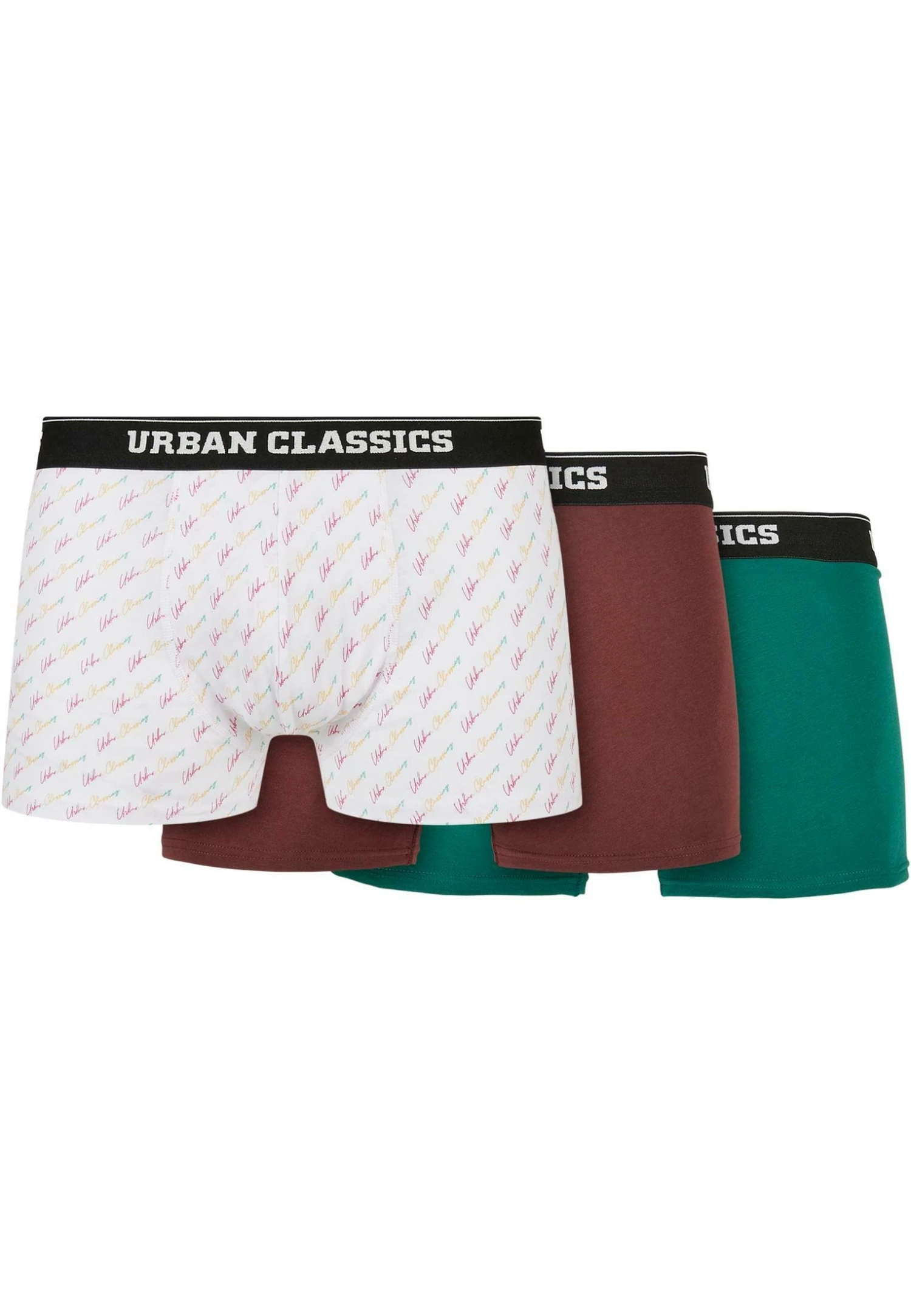 URBAN CLASSICS Organic3-Pack - Onderbroeken - Scrpt Clrfl/Cherry/Treegreen 3 URBAN CLASSICS Organic3-Pack - Onderbroeken - Scrpt Clrfl/Cherry/Treegreen