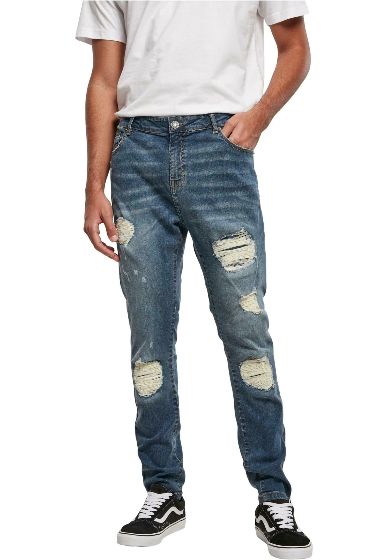 URBAN CLASSICS Heavy Destroyed Slim Fit Jeans - Slim Fit Jeans - Blue Heavy Destroyed Washed 3 URBAN CLASSICS Heavy Destroyed Slim Fit Jeans - Slim Fit Jeans - Blue Heavy Destroyed Washed