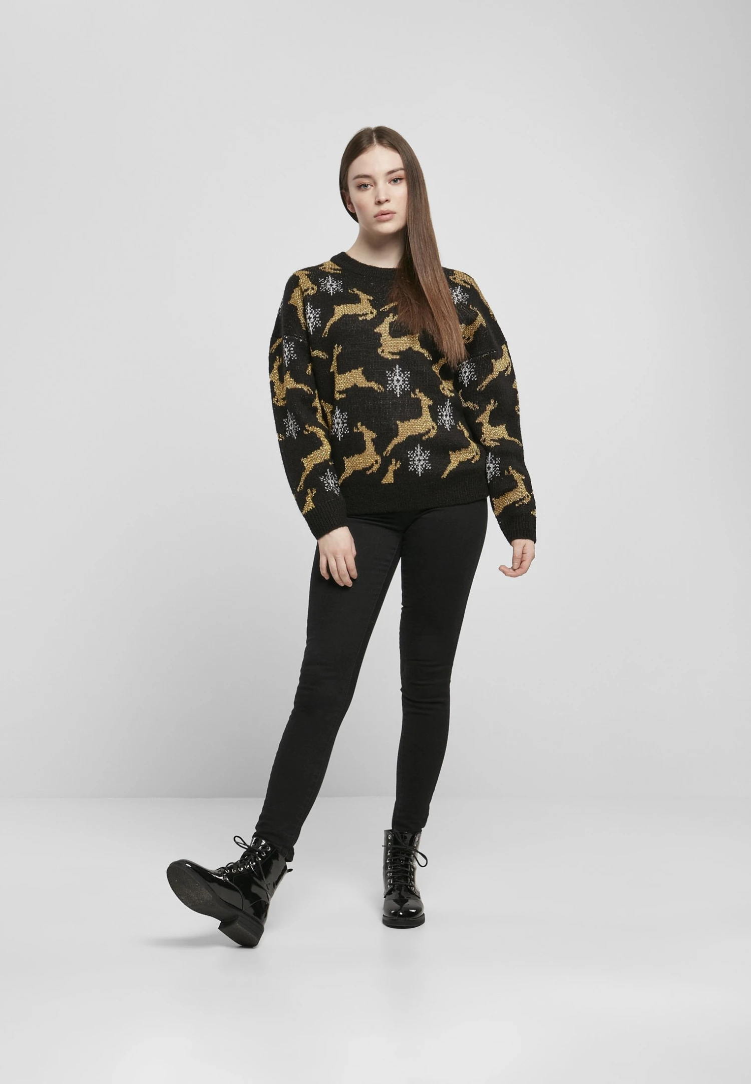 URBAN CLASSICS Oversized Christmas - Trui - Blackgold 4 URBAN CLASSICS Oversized Christmas - Trui - Blackgold - Afbeelding 2