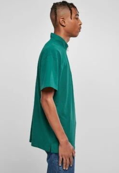 URBAN CLASSICS Boxy Zip - T-Shirt Print - Green -Urban Classics cd55a5cc621a47b08eb601dcddaa1939