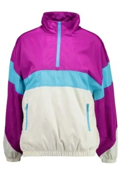 URBAN CLASSICS Ladies Tone Stand Up Collar Jacket - Windjack - Viola/White/Aqua -Urban Classics cfea5ffc8a654d7c8893dce3d34befc3