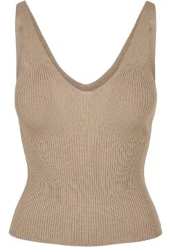 URBAN CLASSICS Ladies Rib Knit Top - Top - Lighttaupe -Urban Classics d204fa1830214c008cf137c01fd57c3d