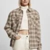 URBAN CLASSICS Oversized- Overhemdblouse - Lighttaupe Whitesand -Urban Classics d99c111528b247b5a4f5f4b7dd3593ab
