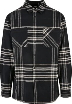 URBAN CLASSICS Long Oversized Checked Summit- Overhemd - Black -Urban Classics d9e1840db01749deb5225d7335956d54