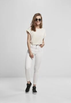 URBAN CLASSICS Ladies Modal Extended Shoulder Tee - T-Shirt Basic - Whitesand -Urban Classics dd6ba195340e405087023bd7818869ed