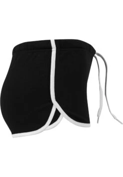 URBAN CLASSICS Ladies French Terry Hotpants - Shorts - Black/White -Urban Classics e2138b16a36747dbacfa05380cd9a6f6