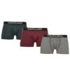 URBAN CLASSICS Boxer Shorts 3-Pack - Onderbroeken - Btlgrn/Dblu+Brgd/Dblu+Wht/Blk