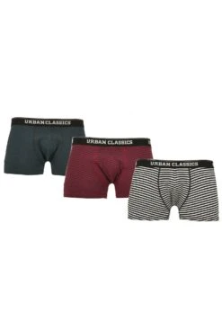URBAN CLASSICS Boxer Shorts 3-Pack - Onderbroeken - Btlgrn/Dblu+Brgd/Dblu+Wht/Blk