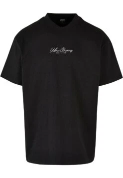 URBAN CLASSICS Mid Embroidery Tee - T-Shirt Print - Black