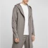 URBAN CLASSICS Long Hooded Open Edge Cardigan - Vest - Grey -Urban Classics e391d9b1178442c9ada77809bb2977f0