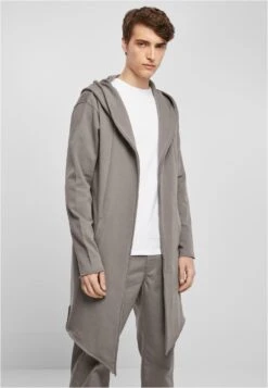 URBAN CLASSICS Long Hooded Open Edge Cardigan - Vest - Grey