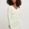 URBAN CLASSICS Ladies Short Rib Knit Cardigan - Vest - Lightmint -Urban Classics e3c61d75d0c84759a49301bc1e6262f7