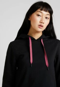 URBAN CLASSICS Ladies Contrast Drawstring Hoody - Hoodie - Black -Urban Classics e74983e668e545eca0f0babe9f11c089