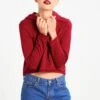 URBAN CLASSICS Cropped Terry Hoody - Hoodie - Burgundy -Urban Classics e8ec9585ca05440e9a76b9e42660a292