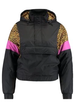 URBAN CLASSICS Ladies Mixed Pull Over Jacket - Jas - Black -Urban Classics e9a82158d94d4a168450e992a3814c43