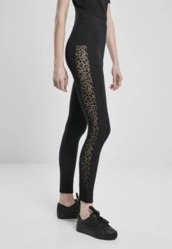 URBAN CLASSICS Flock Lace Stripe - Legging - Black -Urban Classics ecfdaf60ab4a48c5a05cbf65cbb2196a