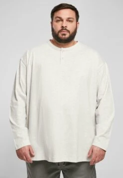 URBAN CLASSICS Oversized Henley Longsleeve - Longsleeve - Lightgrey
