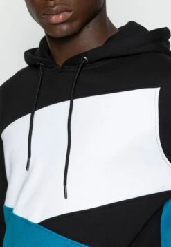 URBAN CLASSICS Zig Zag- Hoodie - Black/Turquoise -Urban Classics f117d592d61e447aa2653eda12941ecd