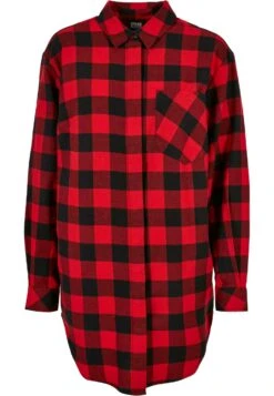 URBAN CLASSICS Check Flannel- Blousejurk - Black Red -Urban Classics f37e4336ab074815b6c7dd0c87c9fd95