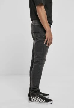 URBAN CLASSICS Zip - Slim Fit Jeans - Real Black Washed -Urban Classics f5ab5cdc52af421387de405675d903af