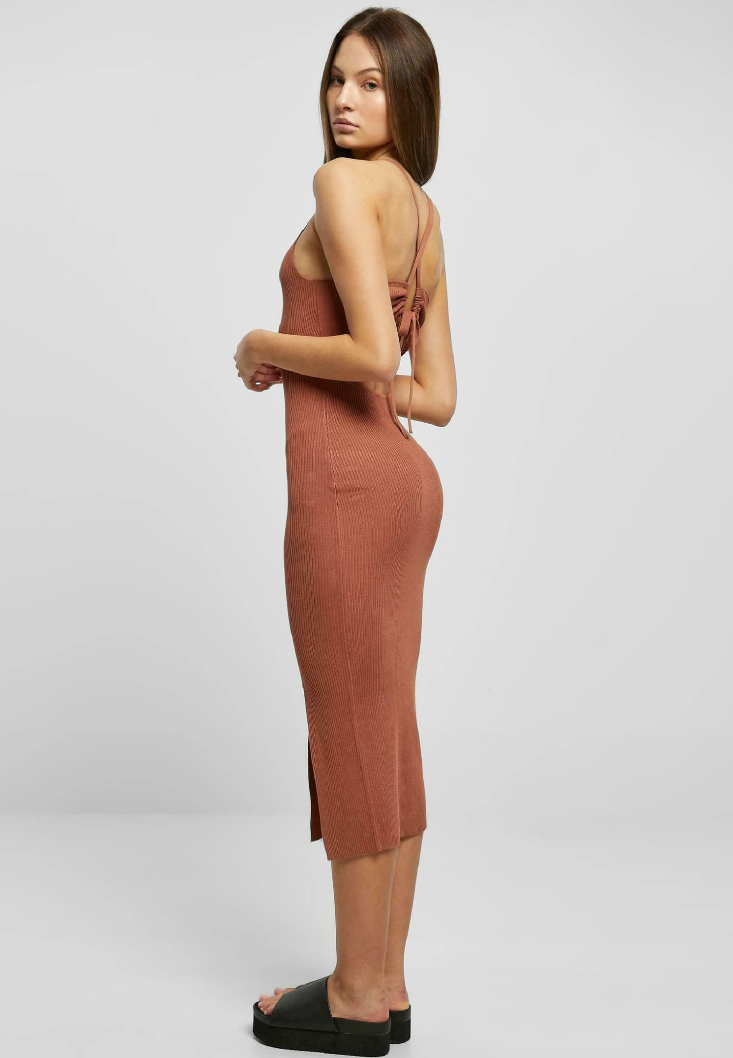 URBAN CLASSICS Gebreide Jurk - Terracotta 7 URBAN CLASSICS Gebreide Jurk - Terracotta - Afbeelding 5