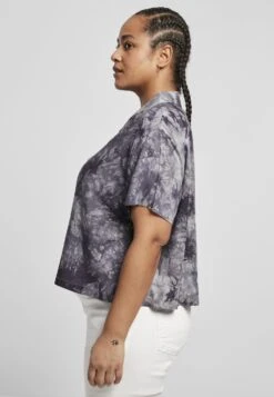 URBAN CLASSICS Ladies Viscose Tie Dye Resort Shirt - Overhemdblouse - Dark -Urban Classics f8b4cbc9834c4ce2a07da92010ac5b7d