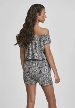 URBAN CLASSICS Ladies Aop Off Shoulder Short Jumpsuit - Jumpsuit - Grey -Urban Classics fa6eda73df3f47cfb01b3c166429793b