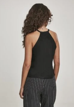 URBAN CLASSICS Ladies Peached Rib Neckholder Tank - Blouse - Black -Urban Classics fe4962b57813457bbfa16242df3c1d89