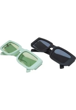 URBAN CLASSICS Helsinki 2 Pack - Zonnebril - Black Vintagegreen
