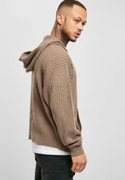 URBAN CLASSICS Knitted Hoody - Hoodie - Darkkhaki -Urban Classics ff5ab54769fe46e586b8648d31efa2b6