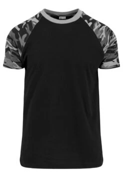 URBAN CLASSICS Raglan Contrast- T-Shirt Print - Black/ Grey -Urban Classics ff88191927c4400babc41f2567fe3e3a